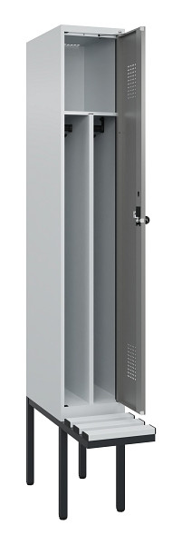 C+P Spind Evolo PLUS, 1 Abteile, 2120x300x815mm, 7035/0004, Haken 4, Drehriegel, Material Sitzfläche Kunststoff, 0490407-10F S10068