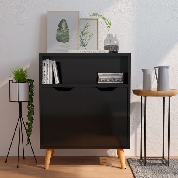 vidaXL Sideboard Hochglanz-Schwarz 60x30x72 cm Holzwerkstoff, 326829