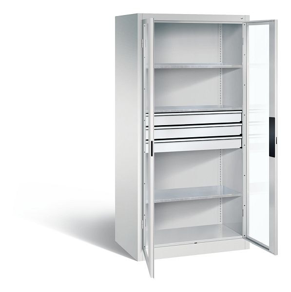 C+P Werkzeugschrank Acurado, H1950xB930xT600mm, Farbe: Lichtgrau, Muldengriff, 8922-55302 S10019