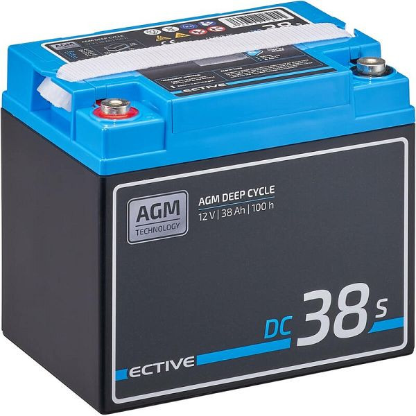 ECTIVE DC 38S AGM Deep Cycle mit LCD-Anzeige 38Ah Versorgungsbatterie, TN3795