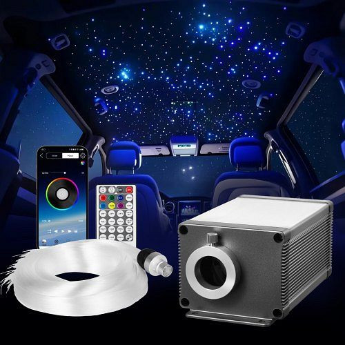VEVOR Sternenhimmel Auto, 550 Stk., 16 W, Glasfaser-Deckenlichter, Bluetooth-App, Fernbedienung, Soundaktivierung, RGBW, RGBWGXTJ550PX4A4X001V9