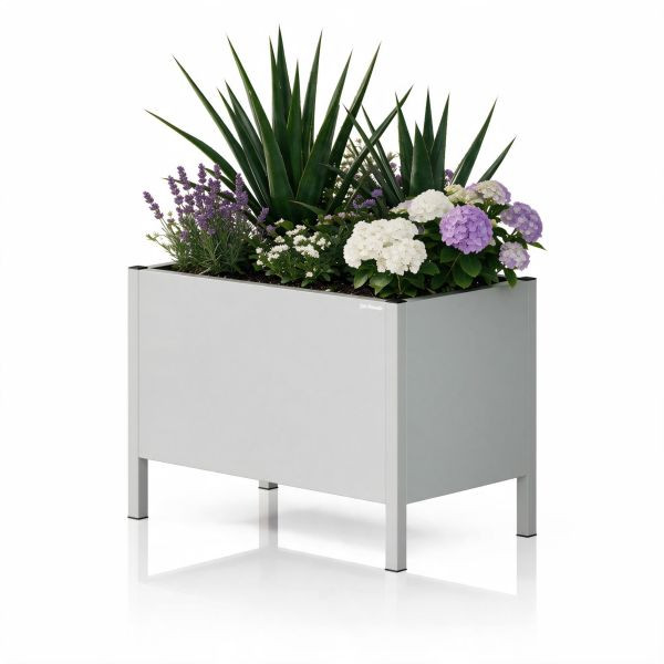 Jan Nowak Große Metall-Pflanzkübelverkleidung, Grau, 500x400x300 mm, DAISY, 2405
