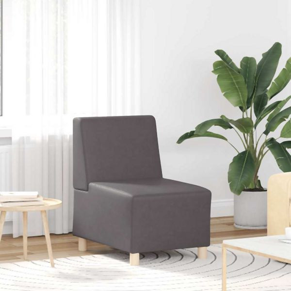 vidaXL Sessel Grau 55 cm Abmessung Kunstleder, 4108490, 8721158720528