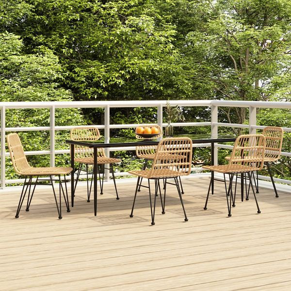 vidaXL 7-tlg. Garten-Essgruppe Poly Rattan, Top-Qualität, 3157878