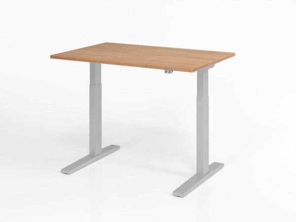 Hammerbacher Schreibtisch XMKA12, 120 x 80 cm, Platte: Nussbaum, 25 mm dick, ABS-Dickkante, Rechteckform, VXMKA12/N/S