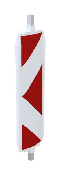 Schake Kunststoffbake Typ 40A, mit durchgehendem 40 x 40 mm Alurohr, Folie Typ 2, pfeilförmig, rot/weiß, doppelseitig rechts-/ linksweisend, 36057P2A