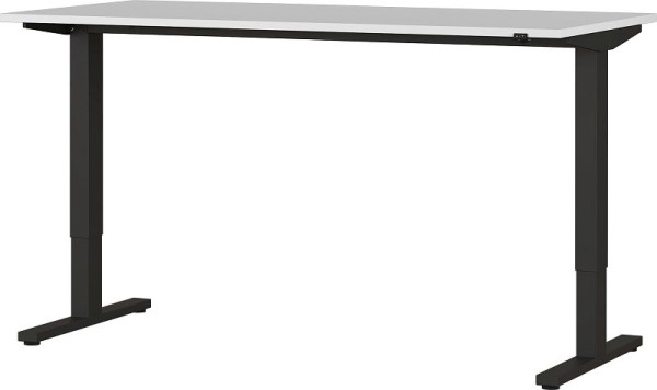 GERMANIA Schreibtisch 4242 elektrisch höhenverstellbar Schwarz/Lichtgrau, Breite 160 cm, 4242-581