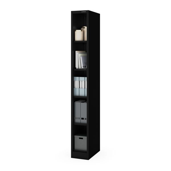 Jan Nowak Schmales Metall-Archivregal für Dokumente, Schwarz, 250x1950x450 mm, TIM, 2480