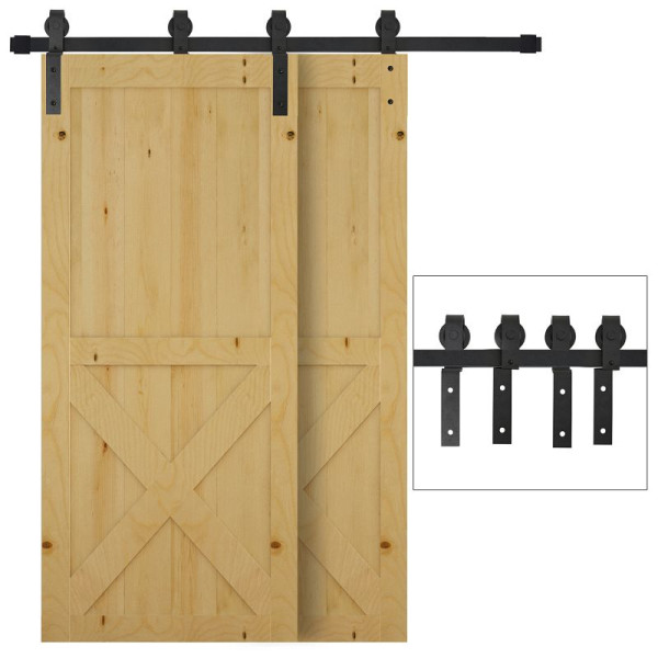HOMCOM 200 cm Schiebetür Komplettset Schiebetürbeschlag, Schiebetür Laufschiene, B81-028