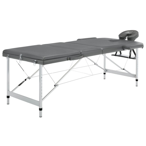 vidaXL Massagetisch mit 3 Zonen Aluminiumrahmen Anthrazit 186×68 cm, 110175
