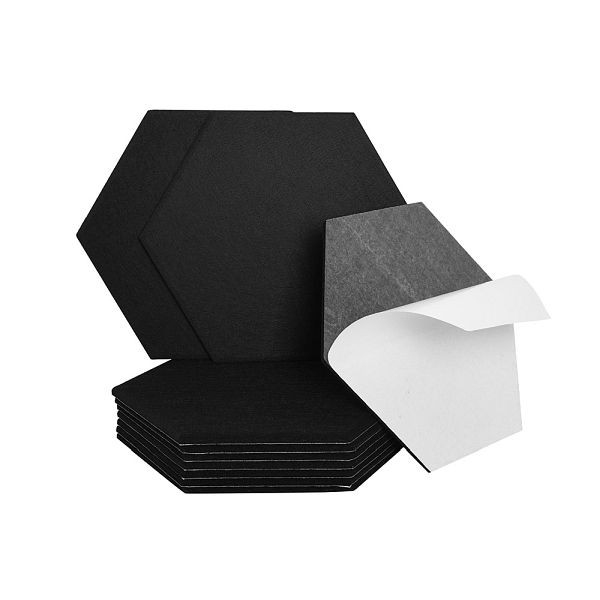 HOME DELUXE Akustikplatten HEXAGON selbstklebend SILENT – Schwarz - 15er Set, 58795