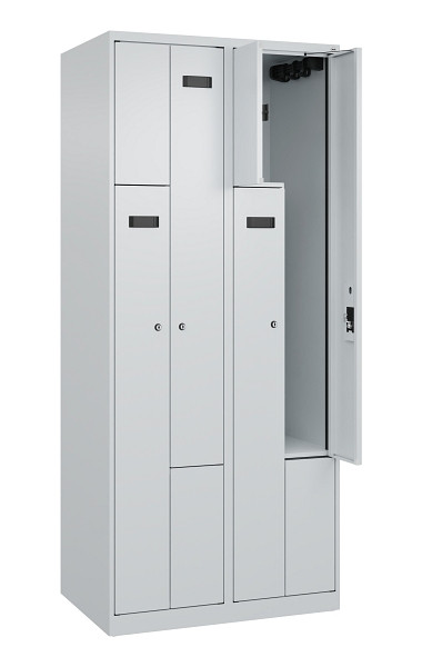 C+P Z-Spind Evolo PLUS, 4 Fächer, 1850x800x500mm, 7035/7035, Zylinderschloss, 049003-224 S10066