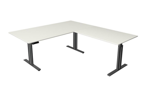 Kerkmann Sitz-/Stehtisch B 2000 x T 800 mm, Anbauelement 1200 x 800mm, elektrisch 720-1200mm, Mit Memory-Funktion, weiß, (Montage), 10325110-1