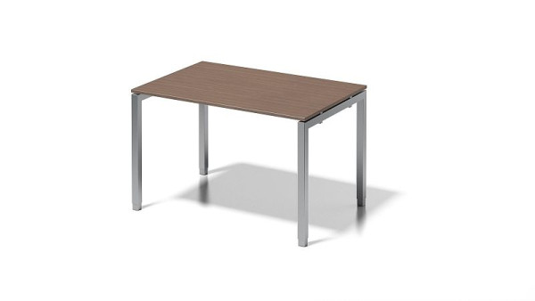 Bisley Cito Schreibtisch, 650-850 mm höheneinstellbares U-Gestell, H 19 x B 1200 x T 800 mm, nußbaum/silber, DUH1208WN355