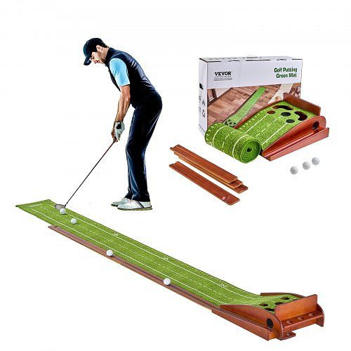 VEVOR Golf Puttingmatte Golfmatte 5 Löcher Putting Green Golf Trainingsmatte, ZFXKZDHQTGDLXXYSPV0