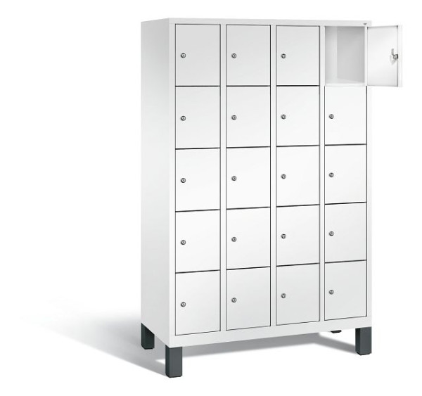 C+P Schließfachschrank Evolo, H1850xB1190xT500mm, Farbe: Verkehrsweiß, 48010-405 S10173