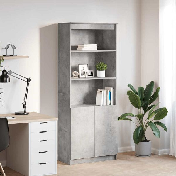 vidaXL Highboard Betongrau 70x35x180 cm Holzwerkstoff, 3328474