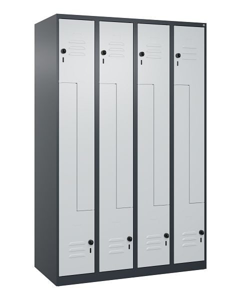 C+P Z-Spind Classic PLUS, 8 Abteile, 1850x1200x500mm, 7016/7035, Sicherheits-Drehriegel, 080003-408 S10000