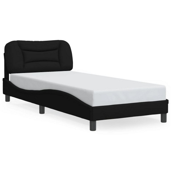 vidaXL Bettgestell mit LED Schwarz 80x200 cm Stoff, 3213664