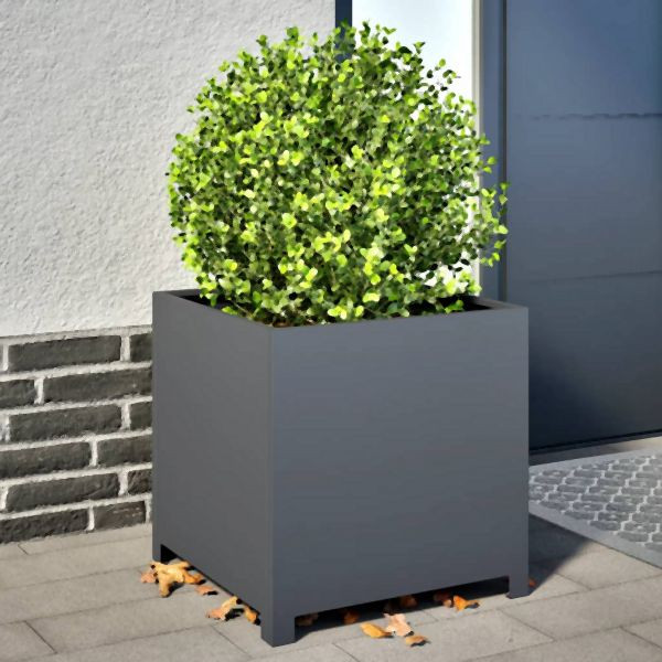 vidaXL Pflanzkübel Anthrazit 50x50x50 cm Stahl, Blumenkübel, 851215