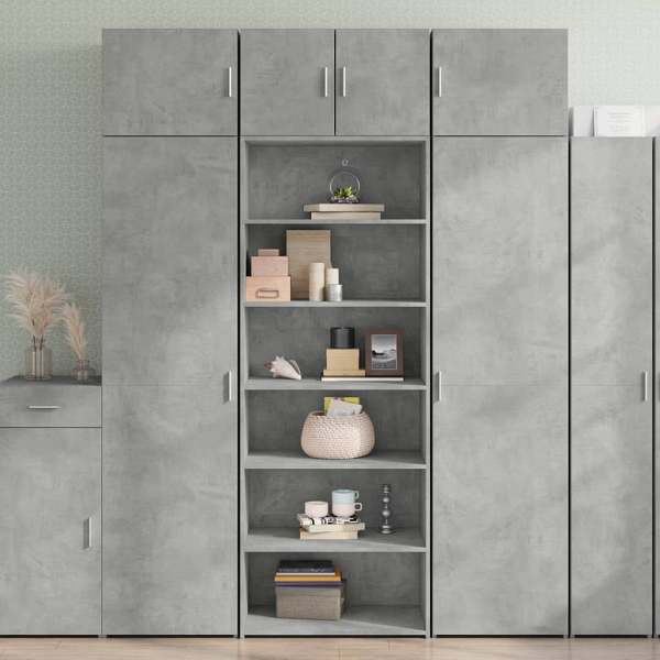 vidaXL Highboard Betongrau 70x41x185 cm Holzwerkstoff, 3281690