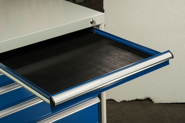 KLW Riefengummi-Einlage, schwarz in Schublade (Schrankbreite 1439 mm) B: 1324 mm, T: 610 mm, Dicke: 3,00 mm, SMB-RGS