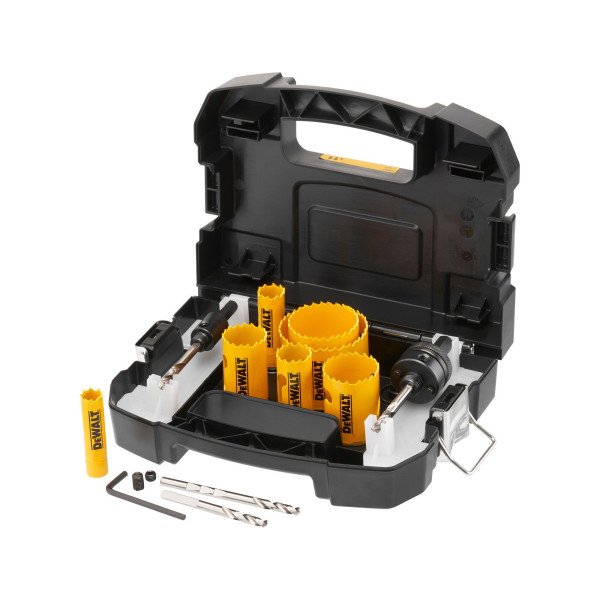 DeWalt Lochsägen-Set Bi-Metall Extreme, Elektriker-Set im Transportkoffer 11-teilig, 22-29-35-38-44-51-64mm, DT90351-QZ