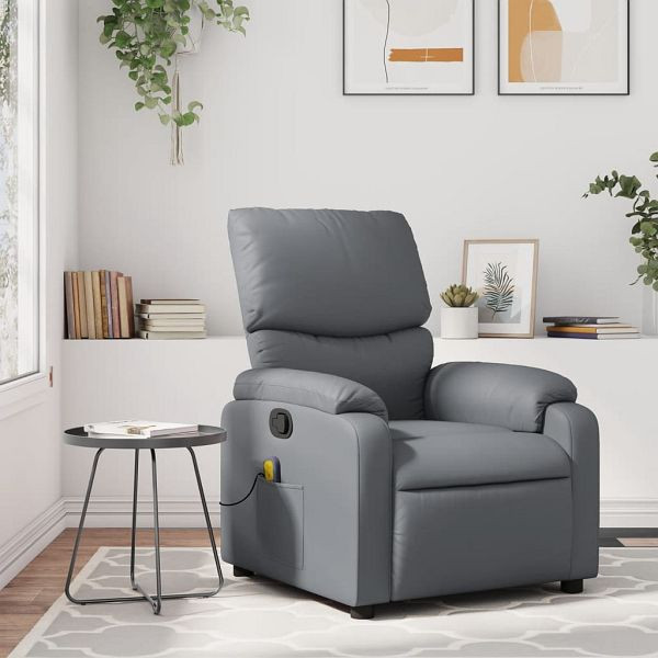 vidaXL Massagesessel Grau Kunstleder, Füllmaterial: Schaumstoff, PP-Faser, 373444