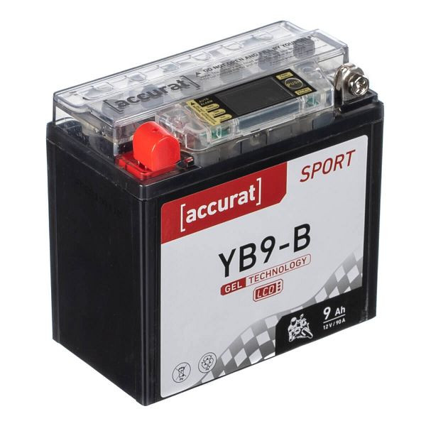 Accurat Sport GEL LCD YB9-B Motorradbatterie 9Ah 12V 90A 12N9-B4, MBG-LCD-YB9-B