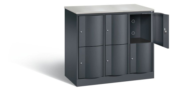 C+P Schließfachschrank Resisto, H1077xB1148xT540mm, Farbe: Schwarzgrau, 8472-372 S10138