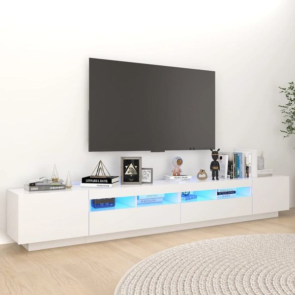 vidaXL TV-Schrank mit LED-Leuchten Weiß 260x35x40cm, 3081915