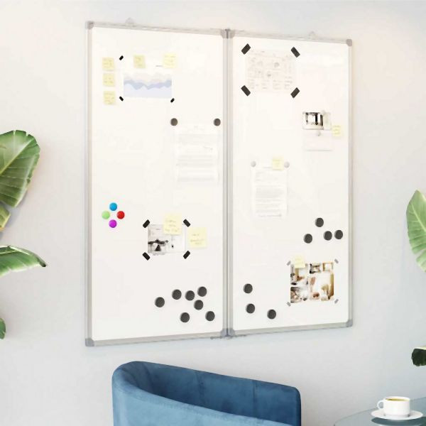 vidaXL Magnetisches Whiteboard Klappbar 100x100x1,7 cm Aluminium, 4005354