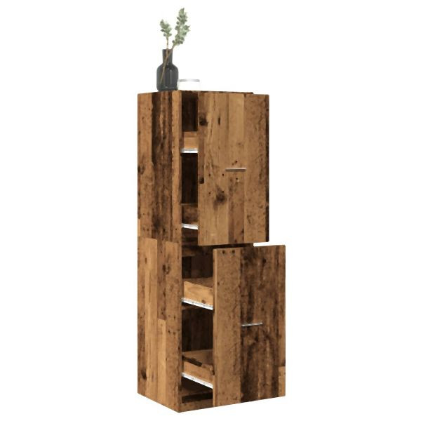 vidaXL Apothekerschrank Altholz-Optik 40x41x144,5 cm Holzwerkstoff, 3309643
