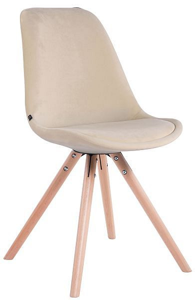 CLP Besucherstuhl Toulouse Samt Rund natura, creme, 312461