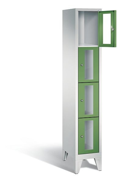 C+P Schließfachschrank Classic, H1850xB320xT500mm, Farbe: Lichtgrau / Resedagrün, 8010A104 S10004