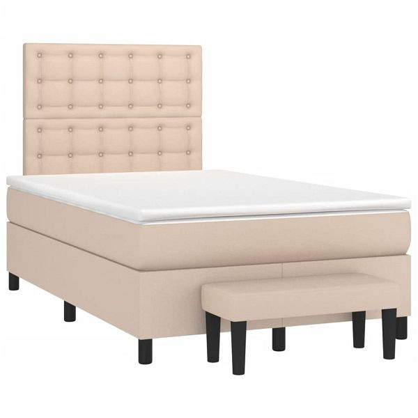 vidaXL Boxspringbett Matratze Cappuccino-Braun 120x190 cm Kunstleder, 3270456