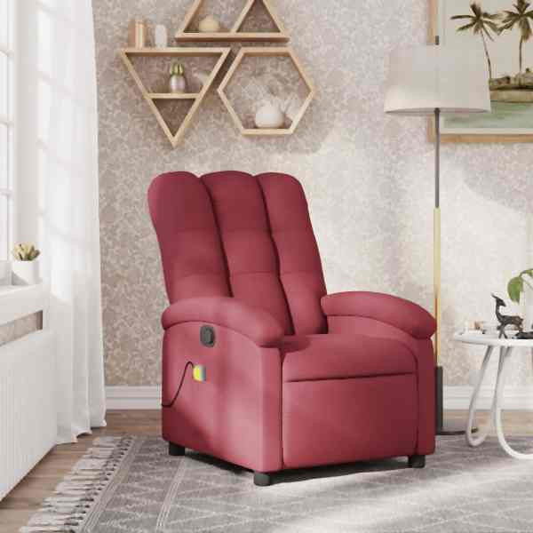 vidaXL Massagesessel Weinrot Stoff, Füllung: Schaumstoff, 371742