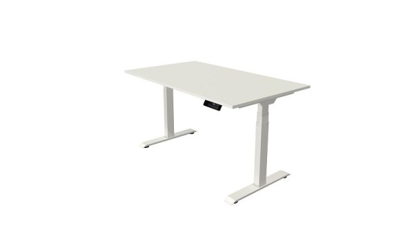 Kerkmann Oxford Sitz-/Stehtisch 1400 x 800 mm, elektrisch höhenverstellbar von 620-1270 mm, Weiß, Gestell weiß, 10521010