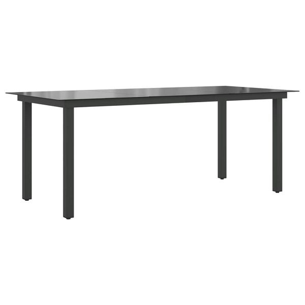 vidaXL Gartentisch Schwarz 190x90x74 cm Aluminium und Glas, 42789