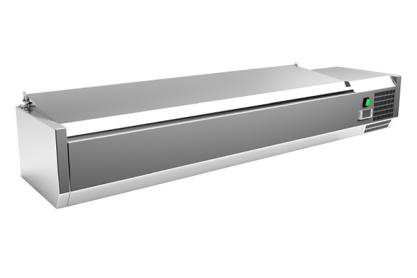 Gastro-Inox Edelstahl Aufsatzkühlung 7x GN1/4 mit Deckel, 209.151