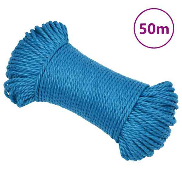 vidaXL Arbeitsseil Blau 3 mm 50 m Polypropylen, 152958, 8720287131649