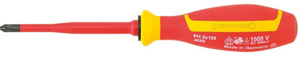 STAHLWILLE VDE-Kreuzschlitzschraubendreher Gr. PH2, Länge 100mm, 46663002