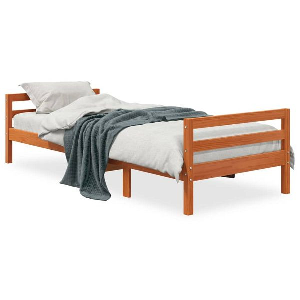 vidaXL Massivholzbett Wachsbraun 80x200 cm Kiefer, 844486