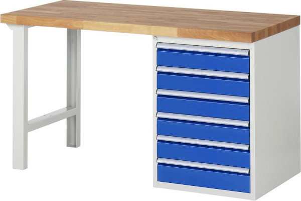 RAU Werkbank Serie 7000 - Modell 7516-1, B1500 x T700 x H890 mm, Systemunterbau B1500 x T650 x H850 mm, 03-7516A1-157B4M.11