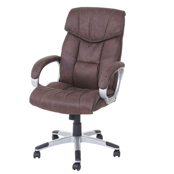 Mendler Bürostuhl HWC-A71, Chefsessel Drehstuhl Schreibtischstuhl, Stoff/Textil, Wildleder-Optik vintage braun, 59776