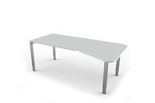 Kerkmann Schreibtisch, B 1600 x T 800 x H 680-820 mm mit Anbautisch, Form 5, Farbe: Grafit, (Montage), 11414512-1