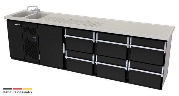 hefa Theke Moreno 4V/2L-TZZZ, Abmaße: 950 x 3.000 x 650/700 mm, Moreno 4V/2L-TZZZ