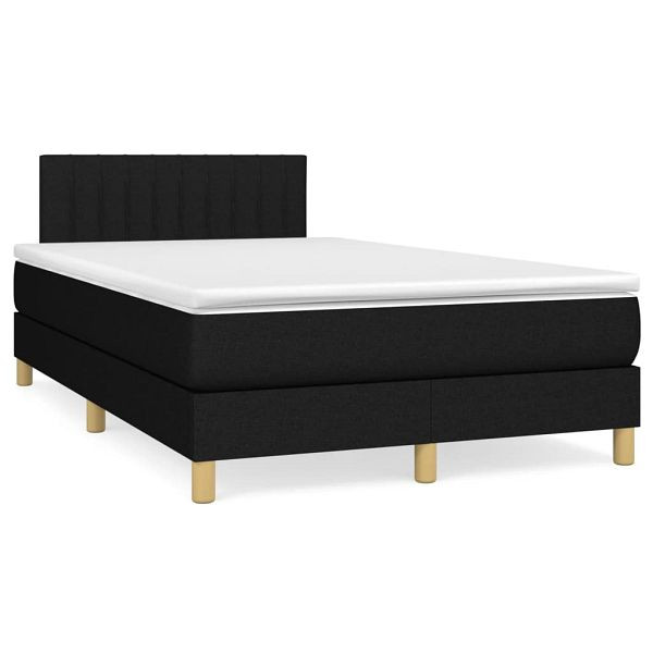 vidaXL Boxspringbett mit Matratze & LED Schwarz 120x190 cm Stoff, 3270104