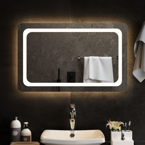vidaXL LED-Badspiegel 80x50 cm, Stärke 4 mm, 151786, 8720286877104