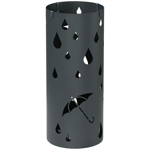 HOMCOM Schirmständer, Stahl, Säulenform, Herausnehmbares Bodenfach, Ø17 x 41H cm, Grau, 837-441V00CG